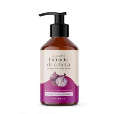 Abbildung von QKnatur Anti Haarausfall Shampoo mit rotem Zwiebelextrakt (250 ml). Enthält Wirkstoffe zur Stärkung des Haares und Stimulierung seines Wachstums. Für alle Haartypen. KEIN Zwiebelgeruch