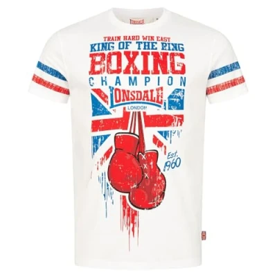Abbildung von Lonsdale Normale Passform Crugmeer Tshirt print, Herren, Größe: XL, White red blue