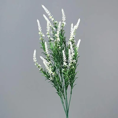 Abbildung von mucplants Ehrenpreis Veronica Busch 60cm mit Steckstab Kunstblumen künstliche Blumen (Weiß)