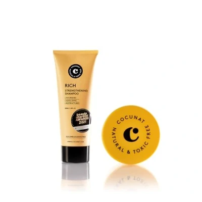 Abbildung von COCUNAT Pflegeset für trockenes Haar RICH Kräftigendes Shampoo + BOOMBASTIC Ultra Nährende Haarmaske Reinigt, spendet Feuchtigkeit, nährt, definiert und beseitigt Frizz Silikon Sulfatfrei