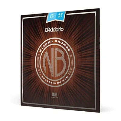 Abbildung von D&#039;Addario Gitarrensaiten Akustikgitarre Westerngitarre Acoustic Guitar Strings NB1047 Saiten fur Akustikgitarre, extra leicht, Nickel/Bronze