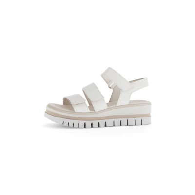 Abbildung von Gabor Damen Riemchensandalen, Frauen Sandalen,Sommersandalen,flach,Sommerschuhe,Freizeitschuhe,offene Schuhe,Strandschuhe,Panna,40.5 EU / 7 UK