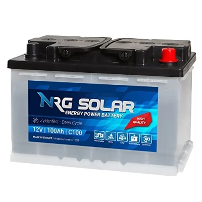 Abbildung von Solarbatterie 12V 100Ah Boot Versorgungsbatterie Verbraucher USV SOLAR Batterie 80Ah