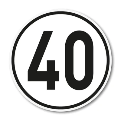 Abbildung von 40 km/h Aufkleber I Größe Ø 20 cm Geschwindigkeitsaufkleber kfz539