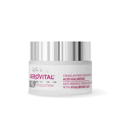 Abbildung von Faltenentgegende Gesichtscreme mit 3% Hyaluronsäure, intensive und sofortige Feuchtigkeitsversorgung, Lifting Effekt, füllt glättet Falten, 50 ml, Gerovital H3 Evolution
