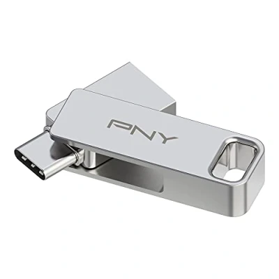 Abbildung von PNY 256GB Duo LINK USB 3.2 Typ C Dual Flash Drive für Android Geräte und Computer Externer mobiler Speicher Fotos, Videos mehr 200MB/s