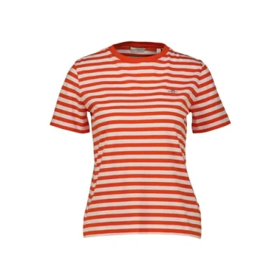 Abbildung von GANT Regular Striped Shield Tshirt print, Damen, Größe: Medium, Orange red