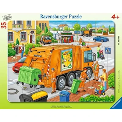 Abbildung von Ravensburger Puzzle 35 Teile Kinder Rahmen Müllabfuhr 06346, Puzzleteile