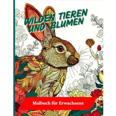 Abbildung von wilden tieren Mandalas und Blumen Malbuch für Erwachsene: Von der Natur inspiriertes Buch Jugendliche Erwachsene