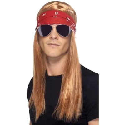 Abbildung von Smiffys Verkleidungsmaske Perücke Rocker Set 90&#039;er Style