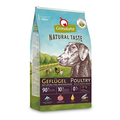 Abbildung von GranataPet Natural Taste Geflügel, Trockenfutter für Hunde, Hundefutter ohne Getreide &amp; Zuckerzusätze, Alleinfuttermittel ausgewachsene 4 kg