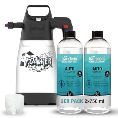Abbildung von bio chem Auto Shampoo SET 2x 0.75 l + Dosierbecher Schaumkanone Reinigungsmittel (2 St)