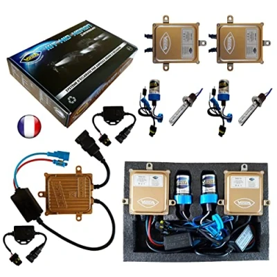 Abbildung von Kit HID Xenon Marke Francaise Vega® H1 55 W Canbus Fehlerfrei ODB Design ASIC Lampen mit Metallsockel
