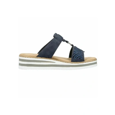 Abbildung von Rieker Pantolette flach, Damen, Größe: 41, Blau Schuhe