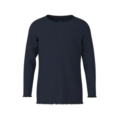 Abbildung von NAME IT Mädchen Nmfvemma Slim Top Langarmshirt, Dark Sapphire/Detail:solid, 98 EU
