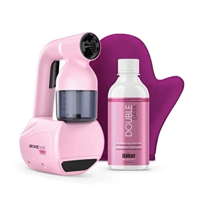 Abbildung von MineTan Spray Tan Machine Bronze Babe Tanning Set für zuhause Tragbare Selbstbräuner, Sprühpistole zu Hause mit 237 ml, doppelte dunkle Bräunungslösung; Solarium sonnenlose Bräune