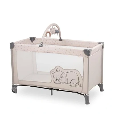 Abbildung von Hauck Baby Reisebett Dream N Play Go, Pooh Rainbow, beige, inkl. Transporttasche