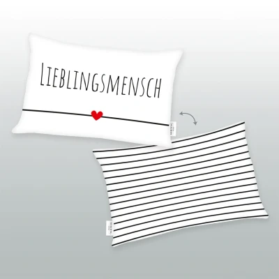 Abbildung von Herding Lieblingsmensch Soft Velboa Kissen, 30 x 50 cm, 100% Polyester