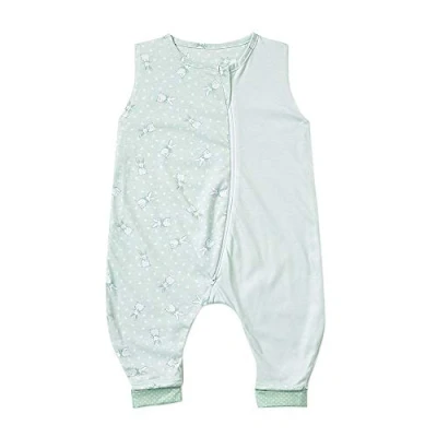 Abbildung von Gesslein 762172 Bubou Babyschlafsack Sommer mit Beinen : Temperaturregulierender Sommerschlafsack, Jersey Schlafsack, Baby/Kleinkinder Größe 90 cm, mint Häschen