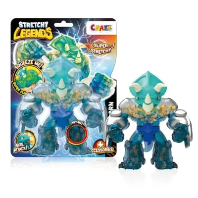 Abbildung von STRETCHY LEGENDS Battlehorn Elastische Actionfiguren für Kinder, Dehnbare Superhelden Figuren zu Sammeln mit Schleimfüllung