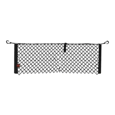 Abbildung von BLACK+DECKER Kofferraum Organizer Kofferraumnetz Universeller Gepäcknetz Netztasche 125 x 30 cm Inkl. 2 Haken zur Verankerung Leicht zu Verstauen Nylon Schwarz