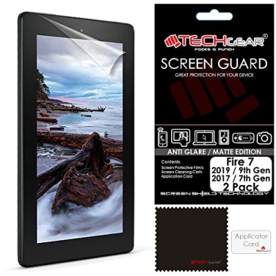 Abbildung von TECHGEAR (2 Stück Matte Displayschutzfolien für Fire 7 Tablet mit Alexa (2019 9. Gen / 2017 7. Gen) Blendschutz Schutzfolie Amazon 2019 &amp;