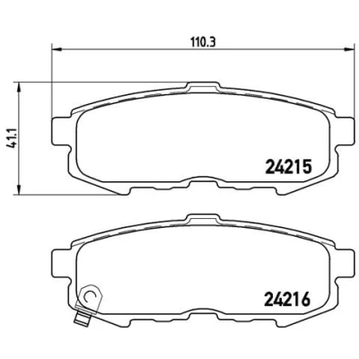Abbildung von BREMBO P 49 042 Bremsbelagsatz mit akustischer Verschleißwarnung ohne Zubehör MAZDA: MPV 2