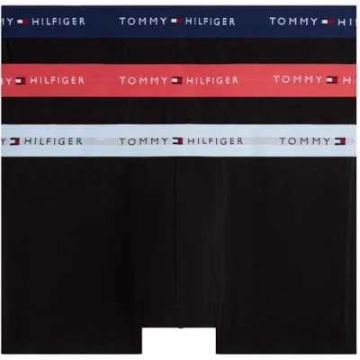 Abbildung von Tommy Hilfiger Herren 3er Pack Boxershorts Trunks mit Logobund, Mehrfarbig (FRS Cran/SWT Blu/NGHT Sky), L