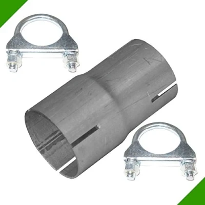 Abbildung von Reduktion Abgasanlage Reduzierstück von 50mm auf 55mm Auspuff Adapter inkl. 2 Schellen Rohr Verbindungsstück Klemmstück Rohrverbinder Reduzierverbinder Reduzierung