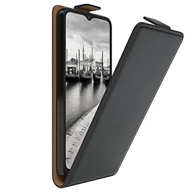 Abbildung von EAZY Case Hülle kompatibel mit Samsung Galaxy A32 5G Flip Cover zum Aufklappen, Handyhülle aufklappbar, Schutzhülle, Flipcover, Flipcase, Flipstyle vertikal klappbar, aus Kunstleder, Schwarz