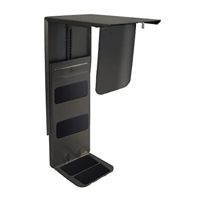 Abbildung von CPU Halter TWIN 1202 schwarz Montage unter der Arbeitsplatte