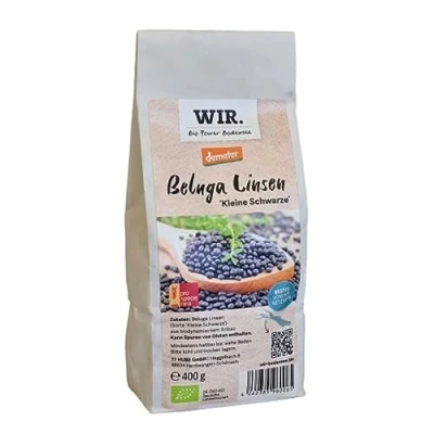 Abbildung von Wir. Bio Power Bodensee Beluga Linsen, kleine Schwarze, demeter, 400g (12)