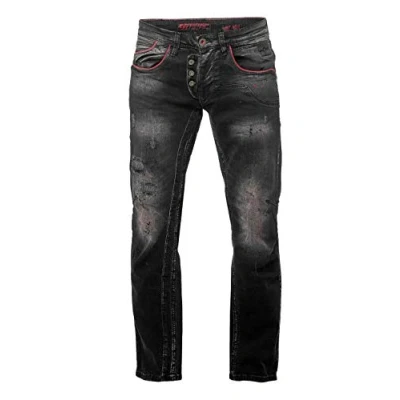 Abbildung von Rusty Neal Jeans Herren Jeanshose Designer Stretch Denim Pants Regular Fit Black Used 39, Farbe:Anthrazit, Größe L32 + L34:30/32