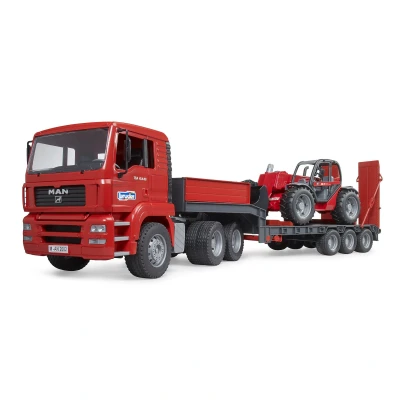Abbildung von Bruder MAN TGA Tieflader + Manitou Teleskoplader 1:16