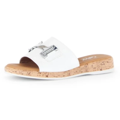 Abbildung von Gabor Pantolette flach, Damen, Größe: 37, Weiss Schuhe