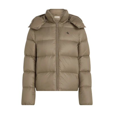 Abbildung von Calvin Klein Jeans Short Puffer Daunenjacke, Damen, Größe: XXL, Brindle