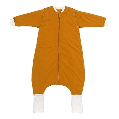 Abbildung von schlummersack Schlafsack mit Füßen ganzjährig 2.5 Tog 100 cm Safran Kinder Beinen und verlängerten Bündchen für eine Körpergröße 110cm Ganzjahres