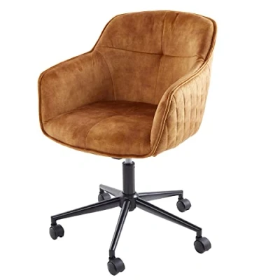 Abbildung von riess ambiente Drehstuhl EUPHORIA senfgelb, Büro · Samt Laufrollen höhenverstellbar Armlehne Home Office