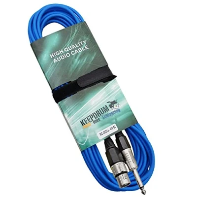 Abbildung von keepdrum MC003XJ 6m Mikrofonkabel Blau Klinke 6,3mm XLR Female