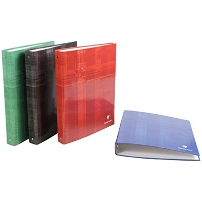 Abbildung von Clairefontaine 67414C Ringbücher (mit 4 Ringen, DIN A4, 21 x 29,7 cm, Rücken 30 mm, Deckel aus hochglanzkaschiertem Karton) 1 Stück farbig sortiert