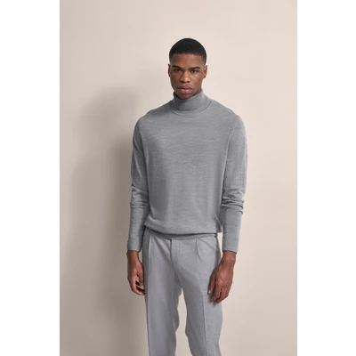 Abbildung von bugatti Rollkragen Strickpullover, Herren, Größe: Medium, Hellgrau