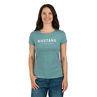 Abbildung von Mustang Alexia C LOGO Tshirt print türkis, Damen, Größe: XXL, Türkis