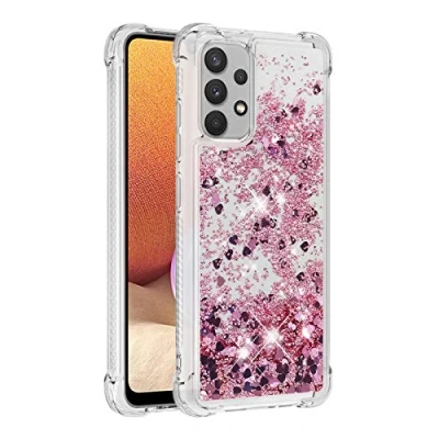 Abbildung von KBIKO zxl Kompatibel mit Samsung Galaxy A32 4G Glitzer Hülle,Mädchen Glitzern Handyhülle,Paillette Flüssigkeit Clear Silikon Schutzhülle für (Eu Version).Rose Gold YBL