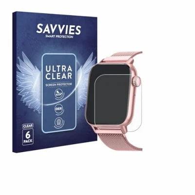Abbildung von Savvies 6 Stück Schutzfolie für Sanorum Smartwatch 1.85&quot; Displayschutz Folie Ultra Transparent