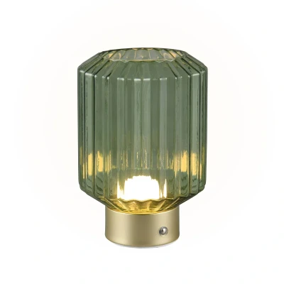 Abbildung von TRIO Leuchten LED Tischleuchte LORD, USB Ladefunktion, mehrere Helligkeitsstufen, fest integriert, Warmweiß, kabellose Akku Tischlampe, Glasschirm, C Ladekabel, Touchdimmer