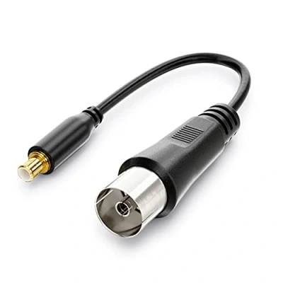 Abbildung von deleyCON Antenne Koaxial zu DVB T Adapter (MCX) Antennen Buchse Stecker Kompatibel mit Geräte Schwarz