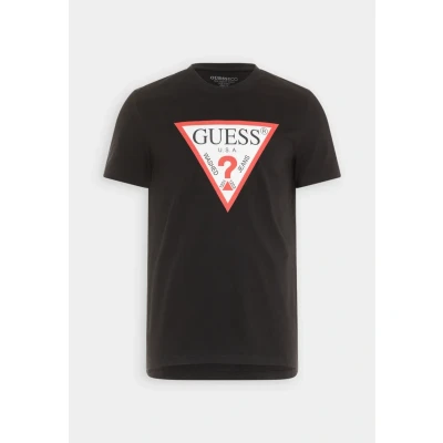 Abbildung von Guess Original LOGO Tshirt print, Herren, Größe: Small, Jet black