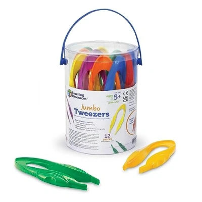 Abbildung von Learning Resources Riesenpinzette (12er Set), pinzetten für kinder, Feinmotorik Werkzeugset, entdeckerspielzeug, montessori spielzeug ab 3 jahre