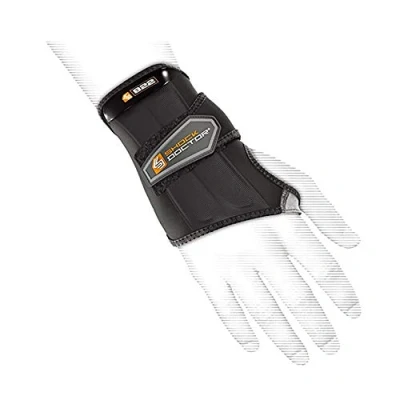 Abbildung von McDavid ShockDoctor Erwachsene Handgelenkschützer Handgelenkbandage mit 1 Strap Schoner, Black, L/rechts