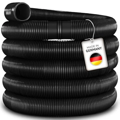 Abbildung von tillvex Poolschlauch Made in Germany Schwimmbadschlauch mit Muffen Solarschlauch für Pool und Schwimmbecken Saugschlauch Pumpenschlauch flexibler Wasserschlauch (Schwarz, 25m / 32mm)
